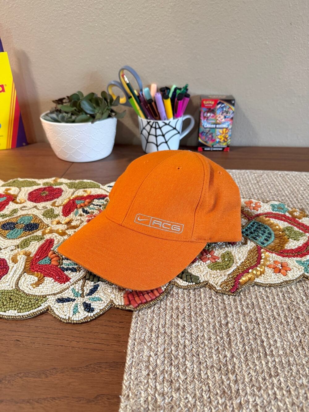 Y2K Nike ACG Vintage Burnt Orange Swoosh Flex Fit Trail Dad Hat Nikelab